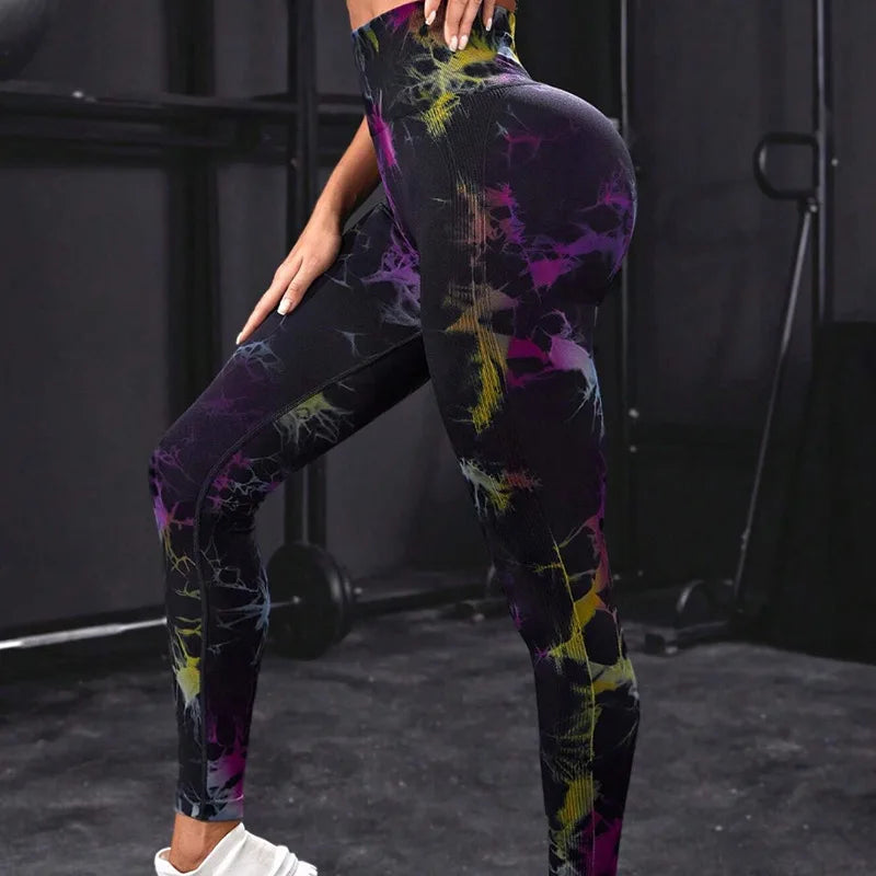 Women's High Waist Tie-Dye Yoga Leggings in 26 Colors