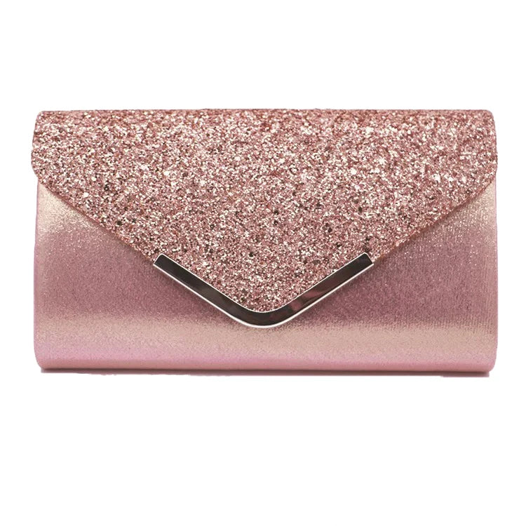 Glitter Bling Envelope Clutch – Elegant Party & Wedding Handbag for Women.