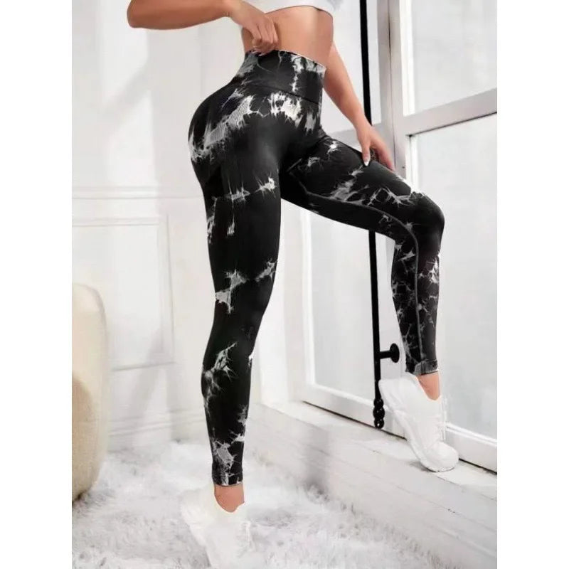 Women's High Waist Tie-Dye Yoga Leggings in 26 Colors