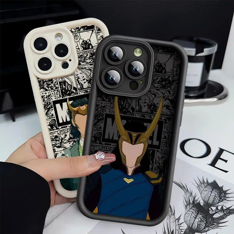 Marvel Loki telefonfodral för Apple iPhone 15 Pro Max 13 14 Plus 12 11 Pro Stötsäker