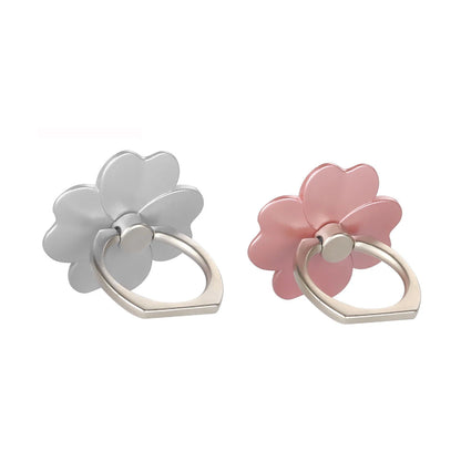 Four Leaf Clover Phone Finger Ring Holder for IPhone Samsung Metal Grip 360° Rotation Desktop Mobile Phone Stand Mount Bracket