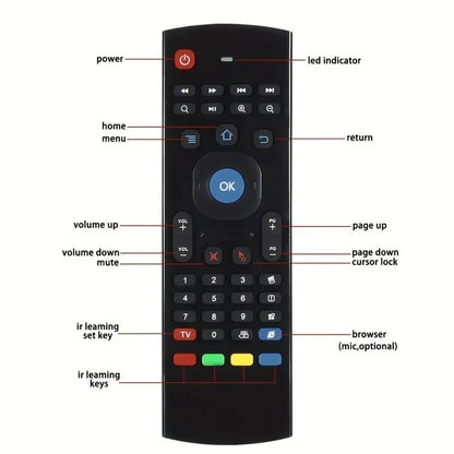 MX3 Air Mouse Mini Tangentbord Trådlös fjärrkontroll 2,4G Multifunktionell Fly Mouse med infraröd inlärning för Android Smart TV Box