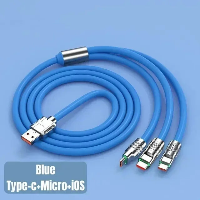 3 in 1 120W 6A Fast Charging Type C Cable Micro USB for iPhone Charging Cable for Samsung Huawei Xiaomi Phone Charger USB Cable