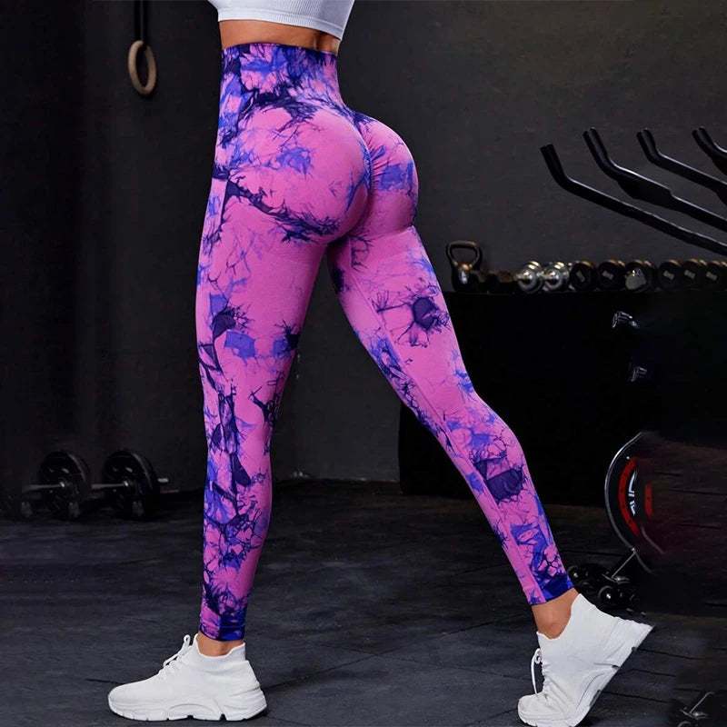 Women's High Waist Tie-Dye Yoga Leggings in 26 Colors