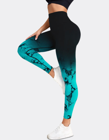 Sömlösa leggings med hög midja gradient för kvinnor med sömlös rumpa