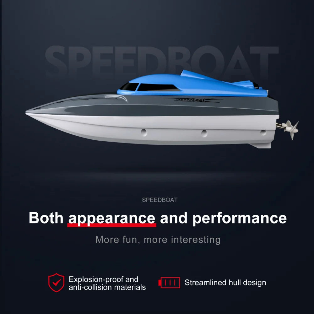 RC Boat Dual Motor Remote Control Racing Speedboat 2.4Ghz Boat Anti-collision Ship Waterproof Toy Competition Game Kid Gift