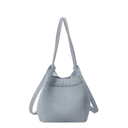 Light Luxury PU Magnetic Buckle Bucket Bag – 2025 Trendy Women's Fashionable Shoulder Bag.