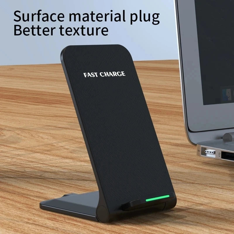 Wireless Charger For iPhone 15 14 13 12 Pro Max 15 Phone Stand Fast Charging Charger for Samsung Note 20/10 S21 Ultra Foldable