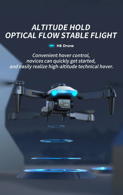 MHD 4K Dual Camera Drone H8 Smart Obstacle Avoidance One Key Takeoff Landing Optical Flow 360 Roll Cool Helicopter RC Quadcopter