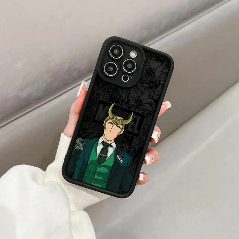 Marvel Loki telefonfodral för Apple iPhone 15 Pro Max 13 14 Plus 12 11 Pro Stötsäker