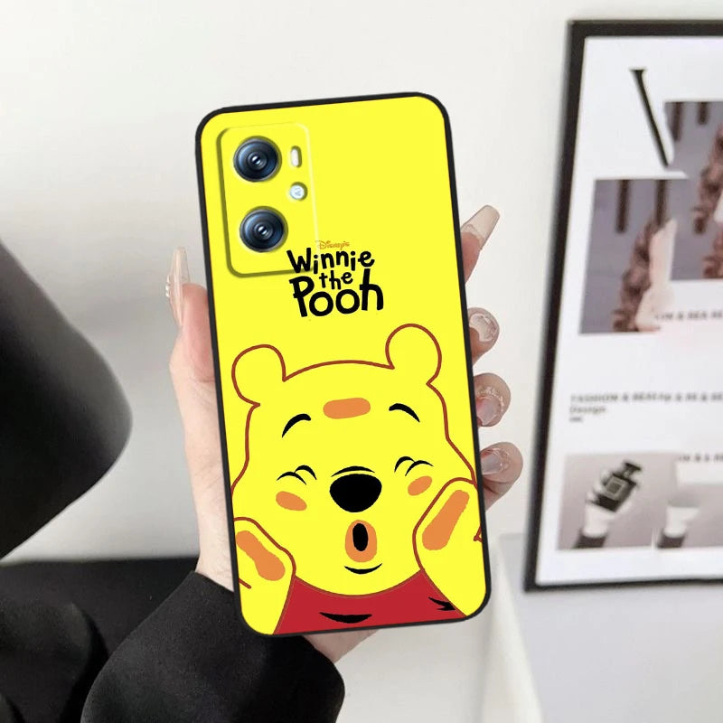 Disney Winnie The Pooh Case For OPPO: Black TPU Phone Case