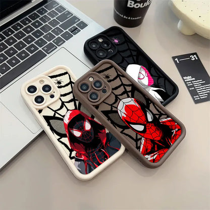 Marvel Spiderman Miles Morales Heroes Telefonfodral För iPhone 11 12 13 14 15 16 Pro Max X Fodral För iPhone 16 Plus Skyddsfodral