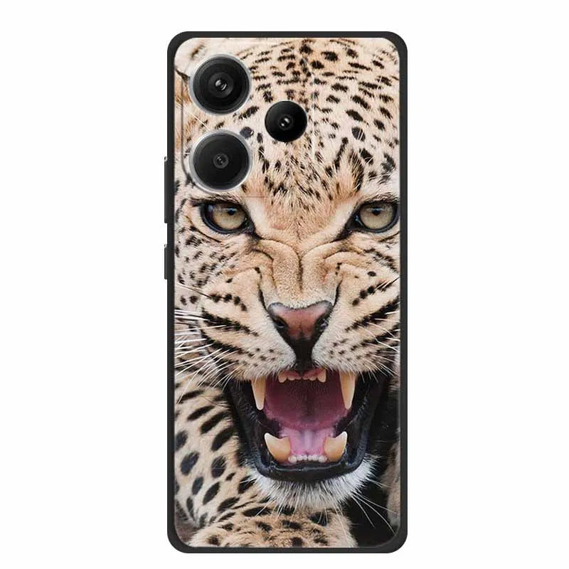 Animals Soft Silikon TPU bakstycke med Wolf Protective Bumper för Xiaomi POCO F6 5G – För POCO F6