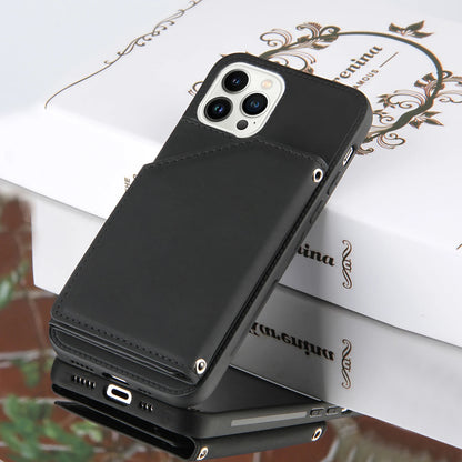 Black Wallet Phone Case For iPhone