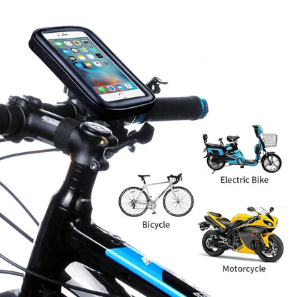 Waterproof Bicycle Phone Holder – Motorcycle Bike Handlebar Case Bag for iPhone 15 Pro Max, 14, Samsung, Bike Phone Stand Mount