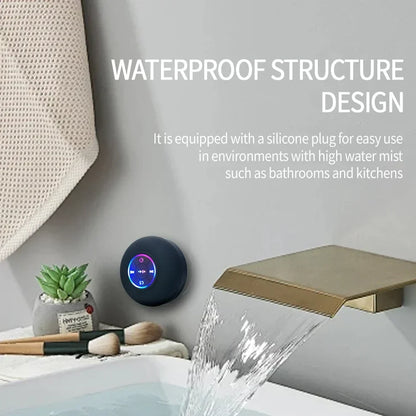 Portable Bluetooth Speaker – LED, IPX4 Waterproof, Mini Stereo, Outdoor & Bathroom with Suction Cup