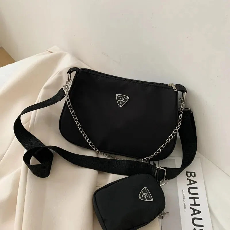 Nylon Crossbody Bag for Women – Fashionable, Portable, Casual Underarm Bag for Students