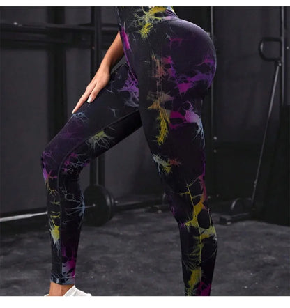 Women's High Waist Tie-Dye Yoga Leggings in 26 Colors