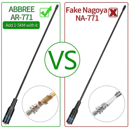 ABBREE AR 771 SMA Female Antenna Dual Band 144/430MHz for Baofeng UV 5R S9PLUS UV 13 21Pro Quansheng UV K5 Walkie Talkie NA771