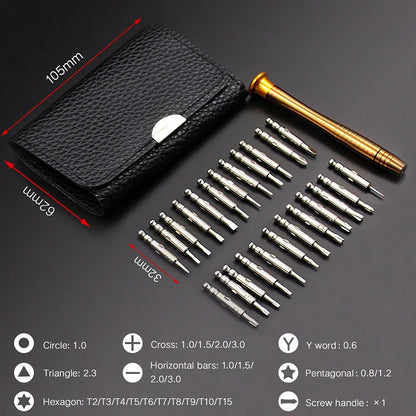 Small Screwdriver Set 25 in 1 Magnetic Screwdriver Bits Torx Precision Bits Repair Tools for Eyeglass Phone Watch Laptop Camera