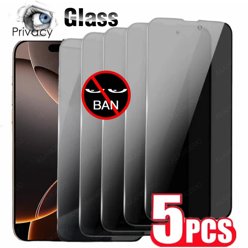 5st Anti-peep skärmskydd för iPhone 16 Pro Max 15 Pro 14 Plus 13 Anti Scratch Privacy Härdat glas för iPhone 16ProMax