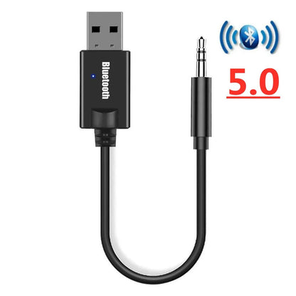 Bluetooth 5.0 Audio Receiver Car Kit 3.5MM 3.5 Jack AUX Auto Stereo Music USB Dongle Trådlös adapter för bilhögtalarförstärkare