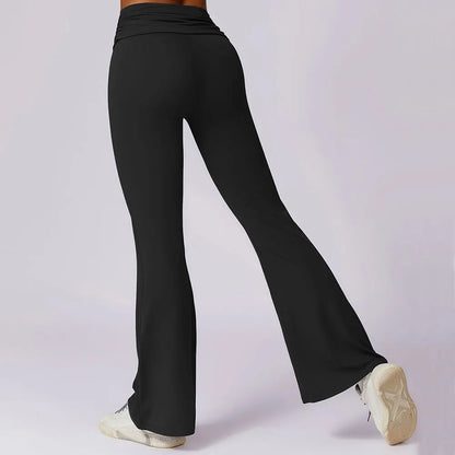 Women's High Waist Flared Yoga Pants for Fitness and Dance