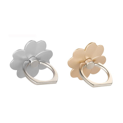 Four Leaf Clover Phone Finger Ring Holder for IPhone Samsung Metal Grip 360° Rotation Desktop Mobile Phone Stand Mount Bracket