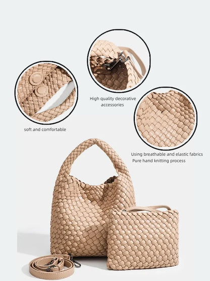 Luxury Woven Bag: Designer, Soft PU