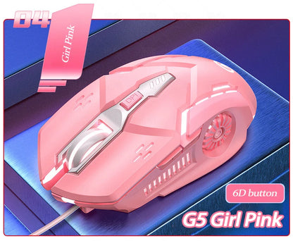 UTH G5 Six key 3200PDI wired illuminated gaming mouse, e-sports mechanical mute computer accessories