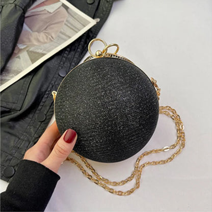 Circular Ring Portable Evening Bags Metal Sliver Round Ball Handbags For Lipstick Elegant Luxury Clutch Purse Wedding Wallets