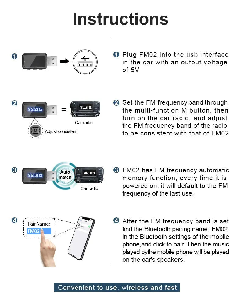 Bil Bluetooth 5.3 Sändare Mottagare Handsfree Ring Mini USB Power Car Kit Auto Stereo Trådlös Ljud Adapter För Bil Fm Radio