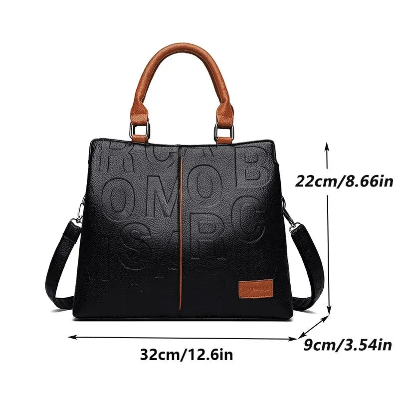 PU Leather Casual Shoulder Crossbody Bags for Women Ladies Luxury Designer Large Capacity Travel Handbag