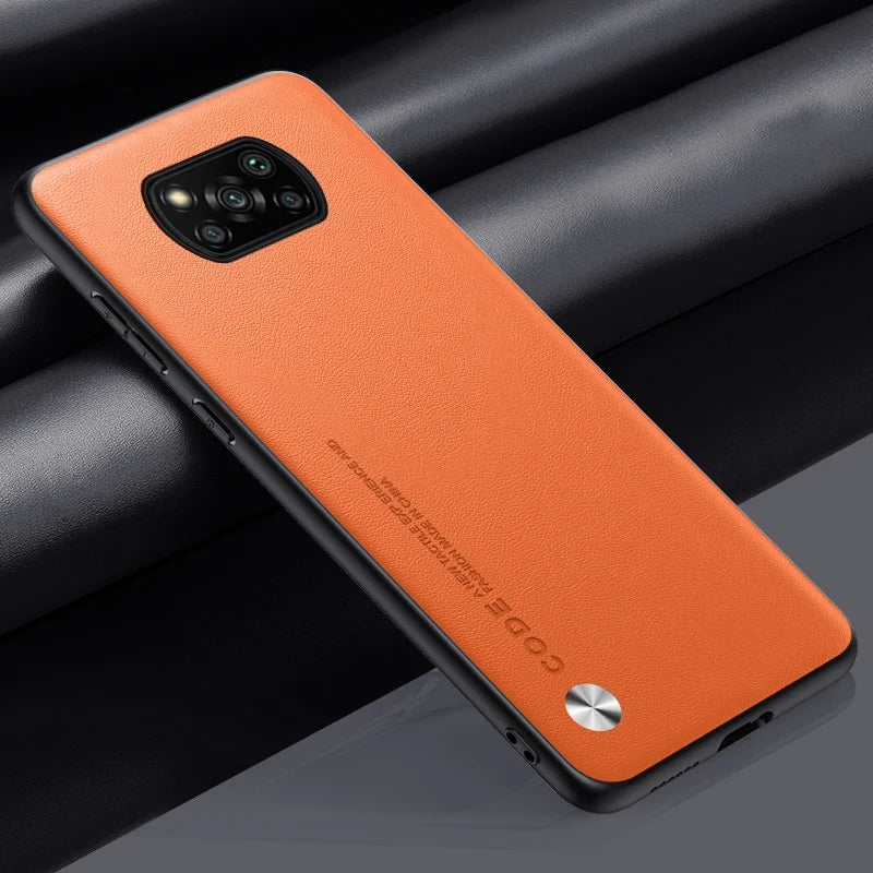 Luxury PU Leather Case for Xiaomi Poco X3 Pro, Matte Back Cover Silicone Protection for Poco X3 NFC, X3 Pro, Poco X3 Coque