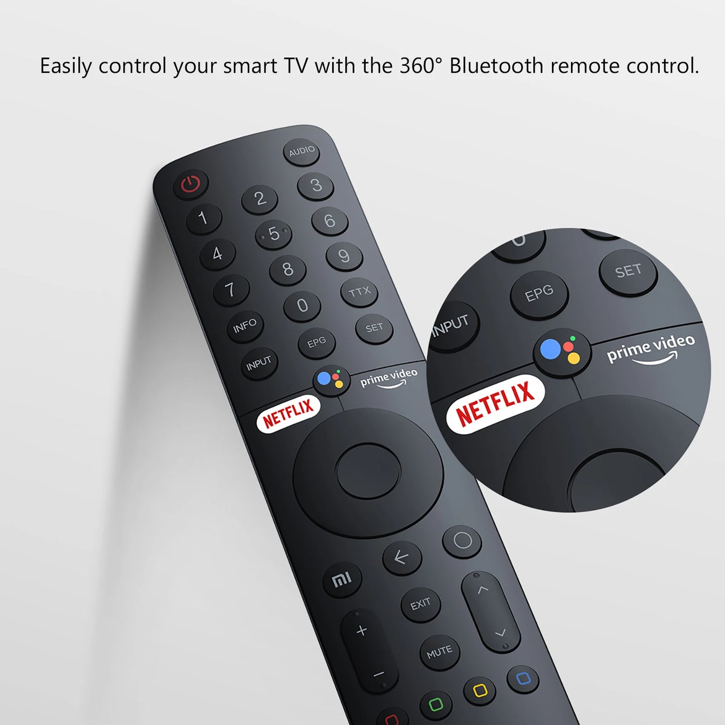 XMRM-19 360℃ Bluetooth Röstfjärrkontroll för Xiaomi Mi TV Android 4K P1 Q1 Smart TV Passar för L32M6-6AEU L43M6-6AEU L75M6-ESG