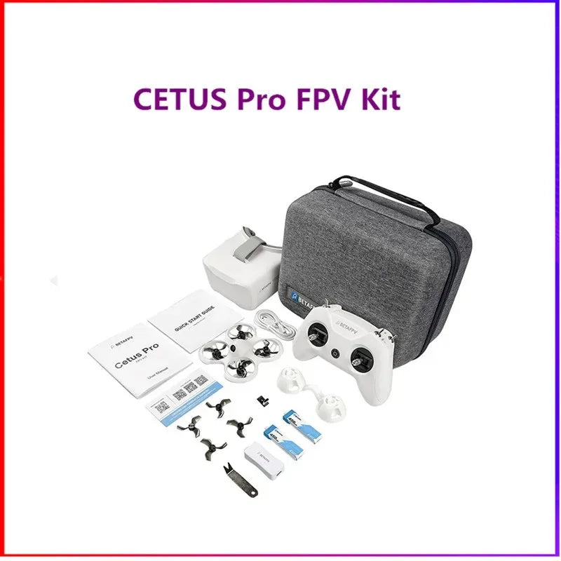 Cetus Pro FPV-kit - Innehåller VR02-glasögon, Literadio2 SE-sändare, BT2.0 450mAh 1S-batteri, borstlös Racing Drone Quadcopter