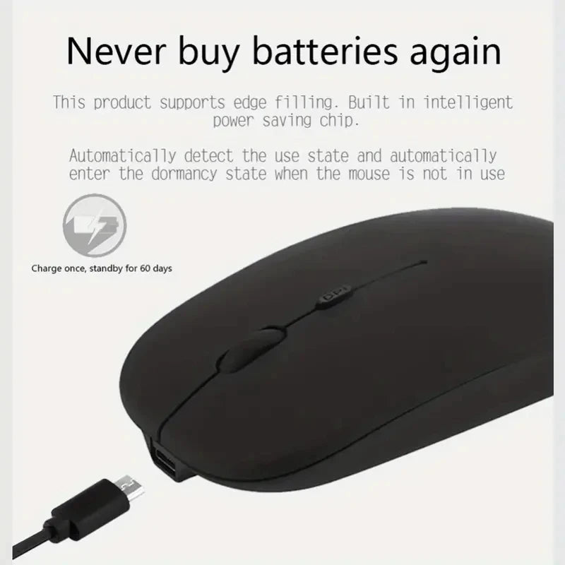 Rechargeable Wireless Mouse With 2.4GHz USB 1600DPI Mouse for Computer Laptop Tablet PC Macbook Gaming Mouse Gam