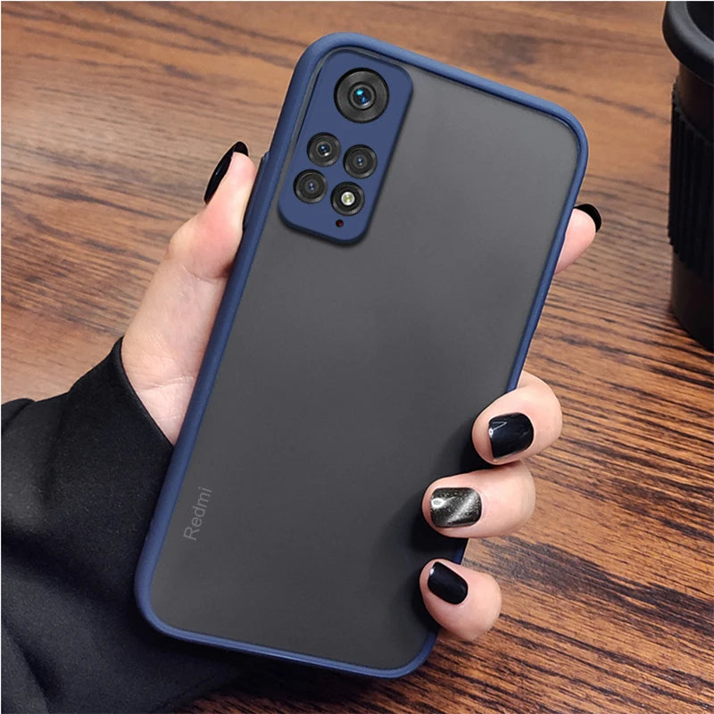 ARMOR Shockproof Phone Case for Xiaomi Redmi Note 11 Pro, Note 10, 10S, 11, 11S, 12S, 12 Pro Plus, Soft TPU Frame, Hard Back Phone Cover for Redmi Models