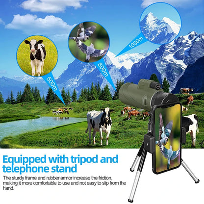 Portable Zoom HD 5000M Telescope Folding Long Distance Mini Powerful Telescope for Hunting Sports Outdoor Camping Travel