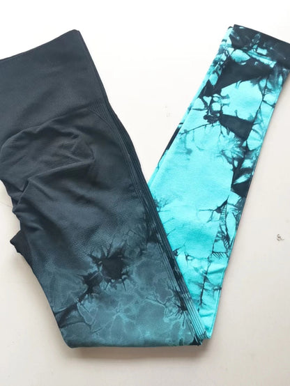 Sömlösa leggings med hög midja gradient för kvinnor med sömlös rumpa