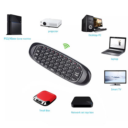 C120 Air Mouse 2.4G RF Smart Fjärrkontroll 7 Färg Bakgrundsbelysning Engelsk Trådlöst tangentbord för Android Smart TV Box