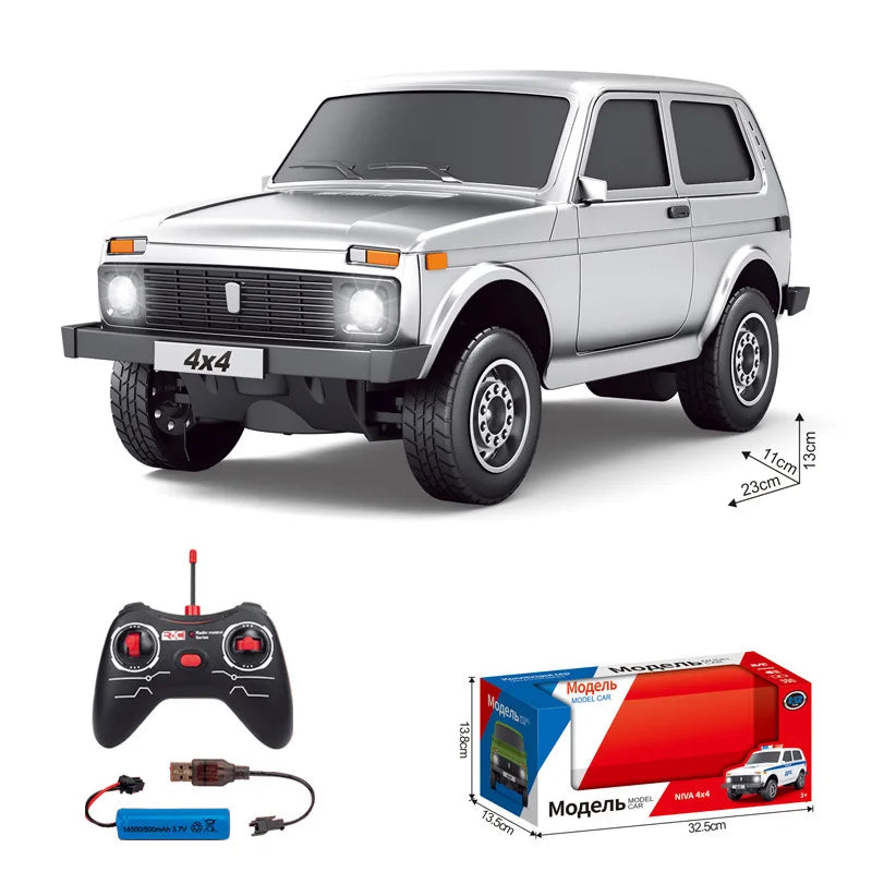 Metal  1:12 Silver Remote Lada Rccar Toy Rc Cybertruck Offroad  Lada Pickup Truck Car Model Children'S Toy Gift