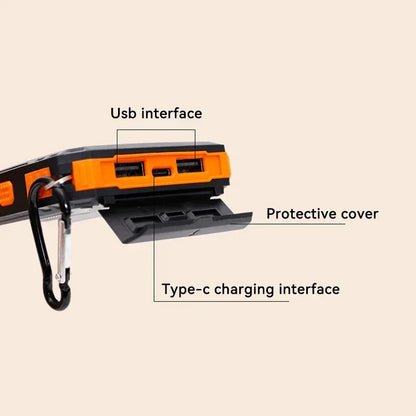 200000mAh Solar Power Bank with USB-A and USB-C Fast Charging