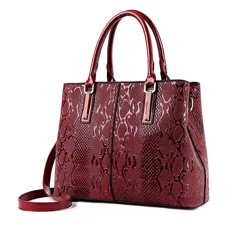 Luxury Women's Bag: Large Capacity, Shiny PU Leather