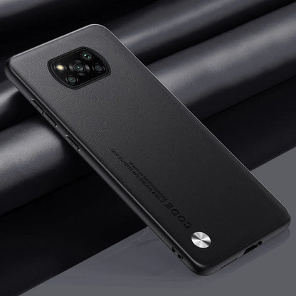 Lyxigt PU-läderfodral för Xiaomi Poco X3 Pro, matt bakstycke Silikonskydd för Poco X3 NFC, X3 Pro, Poco X3 Coque