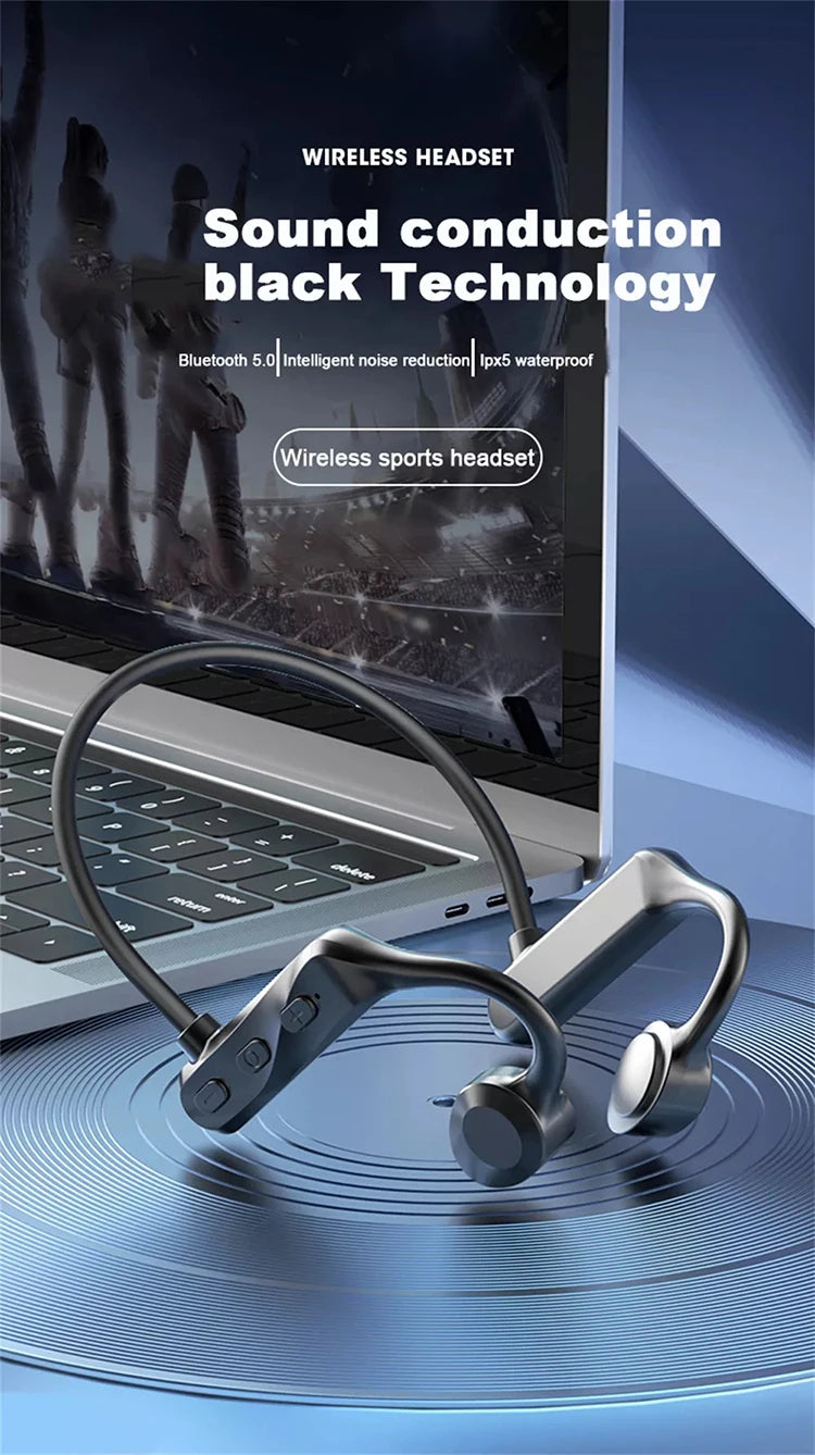 Benledning Bluetooth-headset Öronmonterat Vattentätt True Wireless Air Conduction Trådlöst sportheadset