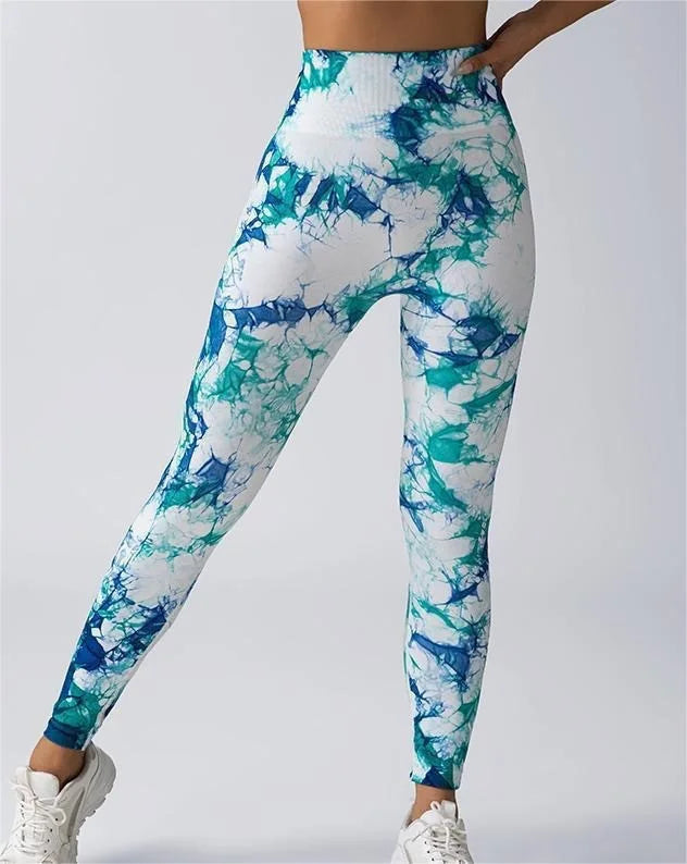 Women's High Waist Tie-Dye Yoga Leggings in 26 Colors