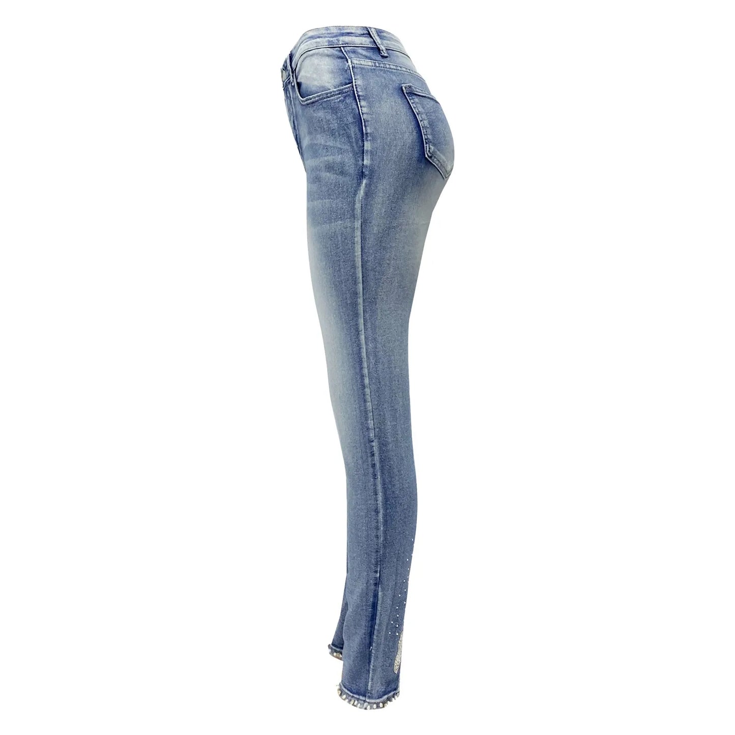 Vintage Pencil Jeans med hög midja med baklyftdesign