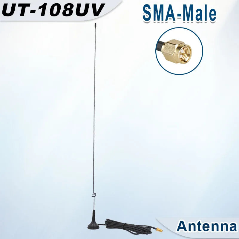 UT-108UV Walkie Talkie Car Antenna Magnetic SMA-F Dual Band UHF VHF for Baofeng UV-5R TYT WOUXUN Quansheng UV-K5 8 Two Way Radio