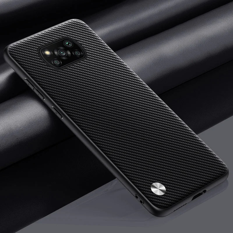 Luxury PU Leather Case for Xiaomi Poco X3 Pro, Matte Back Cover Silicone Protection for Poco X3 NFC, X3 Pro, Poco X3 Coque